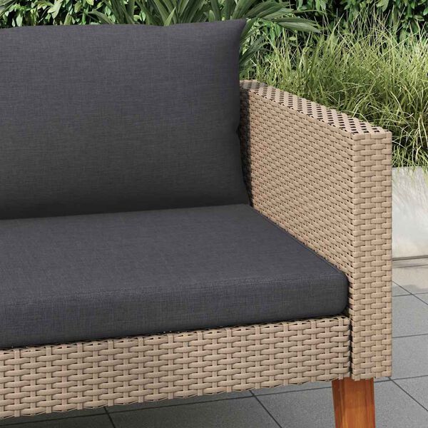 vidaXL Canap&eacute; simple de jardin avec coussins R&eacute;sine tress&eacute;e Beige