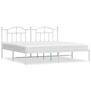 vidaXL Cadre de lit métal sans matelas et tête de lit blanc 193x203 cm