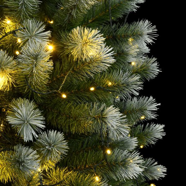 vidaXL Sapin de No&euml;l artificiel &agrave; charni&egrave;re 300LED neige floqu&eacute;e 210cm