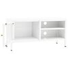 vidaXL Meuble TV Blanc 90x30x44 cm Acier et verre