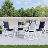 vidaXL Coussins de chaise &agrave; dossier haut lot de 4 bleu marine