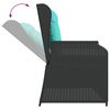 vidaXL Banc inclinable de jardin avec coussins noir résine tressée