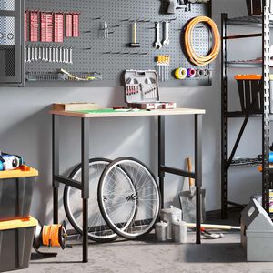 vidaXL Cadres d'&eacute;tabli r&eacute;glables 2 pcs M&eacute;tal 55x(69-95,5) cm Noir