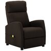 vidaXL Fauteuil &eacute;lectrique de massage marron fonc&eacute; tissu