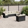 vidaXL Salon de jardin 9 pcs avec coussins noir r&eacute;sine tress&eacute;e