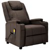 vidaXL Fauteuil de massage &eacute;lectrique marron similicuir