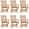 vidaXL Chaises pliables de jardin lot de 6 Bois de teck solide