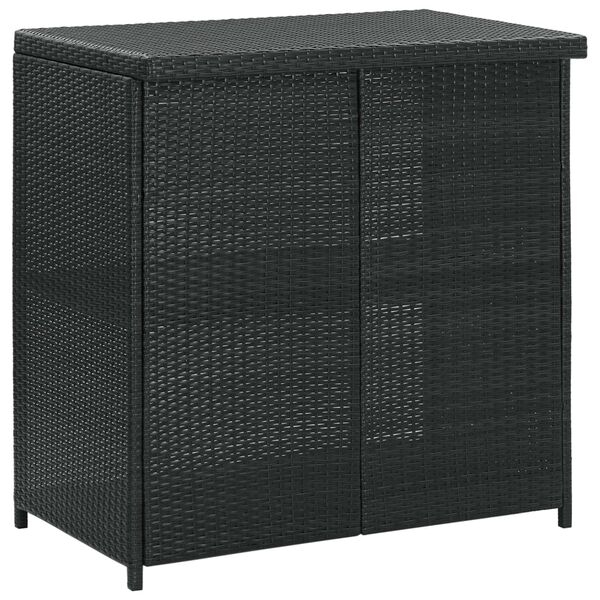 vidaXL Ensemble de bar 3 pcs Résine tressée Noir
