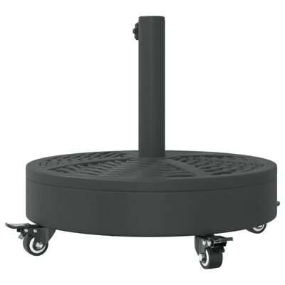 vidaXL Base de parasol avec roues pour mâts Ø38 / 48 mm 27 kg rond