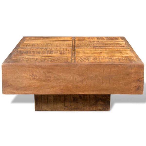 vidaXL Table basse carr&eacute;e Marron Bois massif de manguier