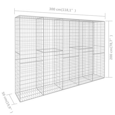 vidaXL Mur en gabion avec couvercle Acier galvanisé 300 x 50 x 200 cm