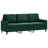 vidaXL Canap&eacute; &agrave; 3 places Vert fonc&eacute; 180 cm Velours