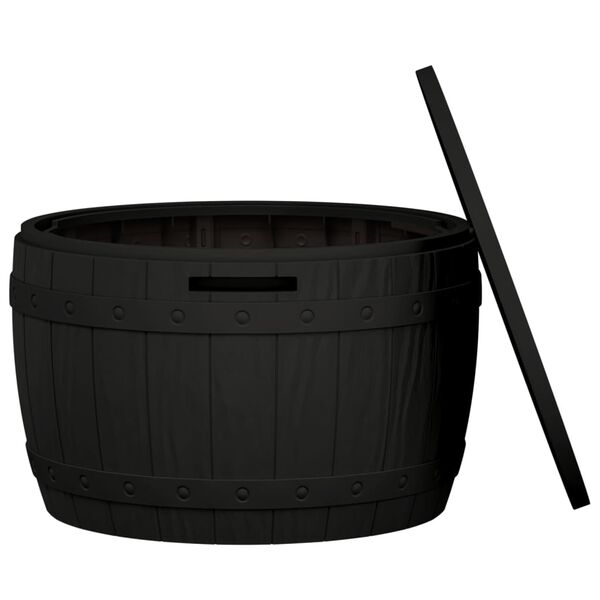 vidaXL Boîte de rangement de jardin 3 en 1 noir polypropylène