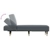 vidaXL Chaise longue gris foncé velours