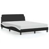 vidaXL Cadre de lit Dover noir et blanc 137x190 cm similicuir