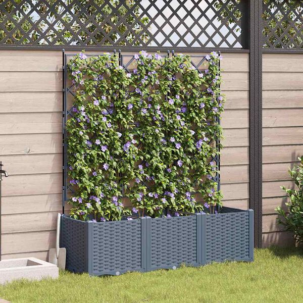 vidaXL Cache-pot de jardin 3 pcs Gris Clair 120 x 40 x 143 cm Acier