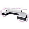 vidaXL Salon de jardin 6 pcs avec coussins r&eacute;sine tress&eacute;e noir