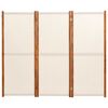 vidaXL Cloison de séparation 3 panneaux Blanc crème 210x180 cm