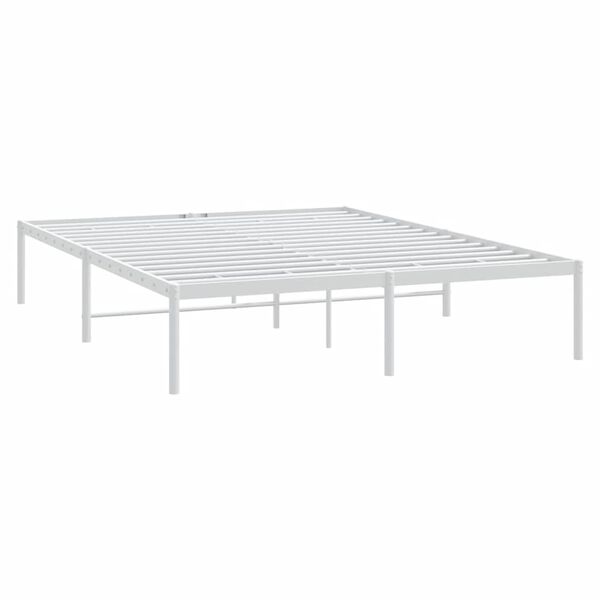 vidaXL Cadre de lit m&eacute;tal sans matelas blanc 150x200 cm