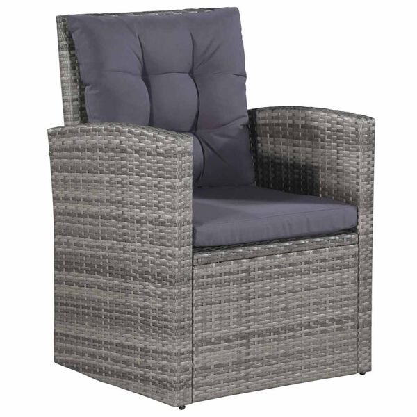 vidaXL Salon de jardin 6 pcs avec coussins r&eacute;sine tress&eacute;e gris