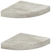 vidaXL &Eacute;tag&egrave;res d'angle murales 2 pcs Gris b&eacute;ton 25x25x3,8 cm MDF