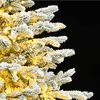 vidaXL Sapin de No&euml;l artificiel &agrave; charni&egrave;res 150 LED neige floqu&eacute;e
