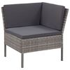 vidaXL Salon de jardin 3 pcs avec coussins R&eacute;sine tress&eacute;e Gris