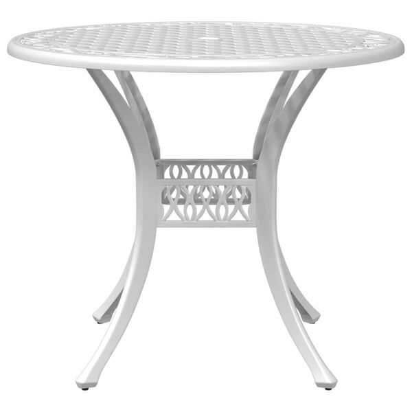 vidaXL Ensemble à manger de jardin 5 pcs blanc aluminium coulé