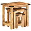 vidaXL Tables d'appoint gigognes 3 pcs bois de manguier massif brut
