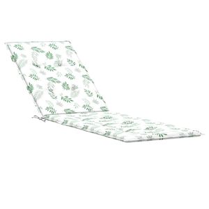 vidaXL Coussin de chaise longue motif de feuilles tissu oxford