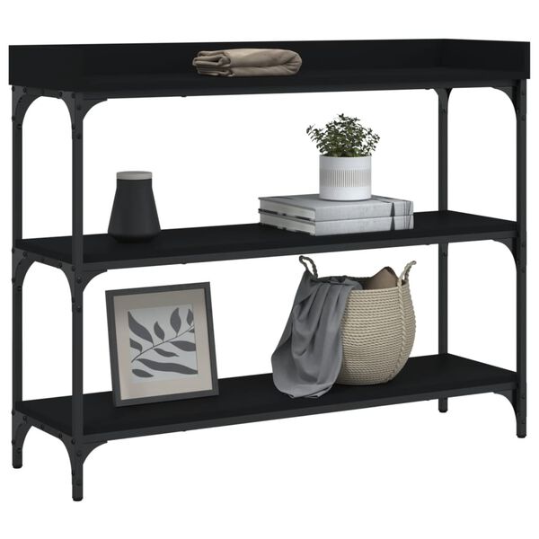 vidaXL Table console avec &eacute;tag&egrave;res noir 100x30x80 cm