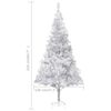 vidaXL Arbre de No&euml;l artificiel pr&eacute;-&eacute;clair&eacute;/boules argent&eacute; 210 cm PET