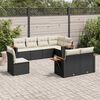 vidaXL Salon de jardin 8 pcs avec coussins noir r&eacute;sine tress&eacute;e