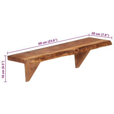 vidaXL Étagères murales 2 pcs 60x20x18 cm Bois d'acacia massif