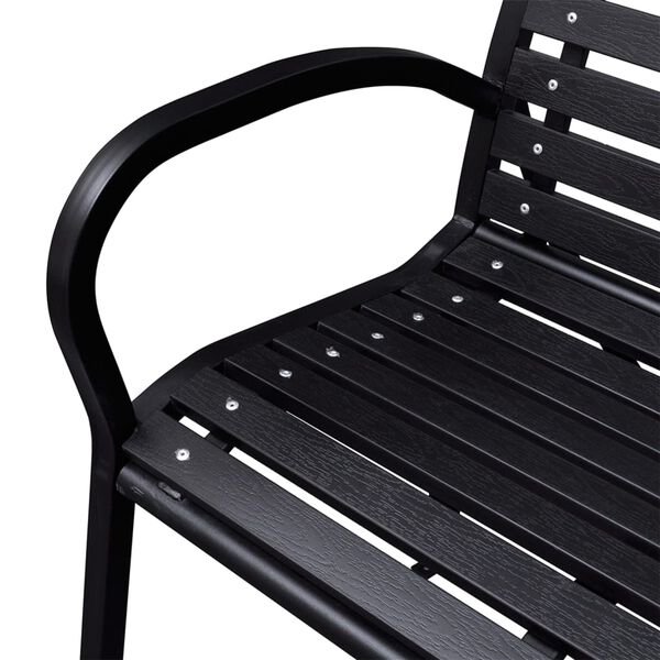 vidaXL Banc de jardin Noir 116 cm Acier et WPC