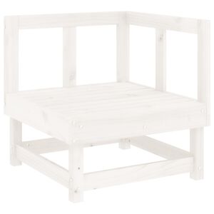 vidaXL Canap&eacute; d'angle de jardin blanc bois de pin massif