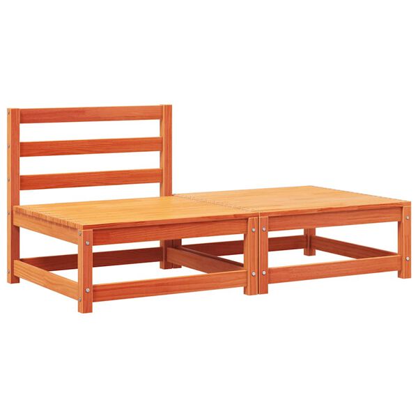 vidaXL Canap&eacute; de jardin sans accoudoirs avec coussins et repose-pieds