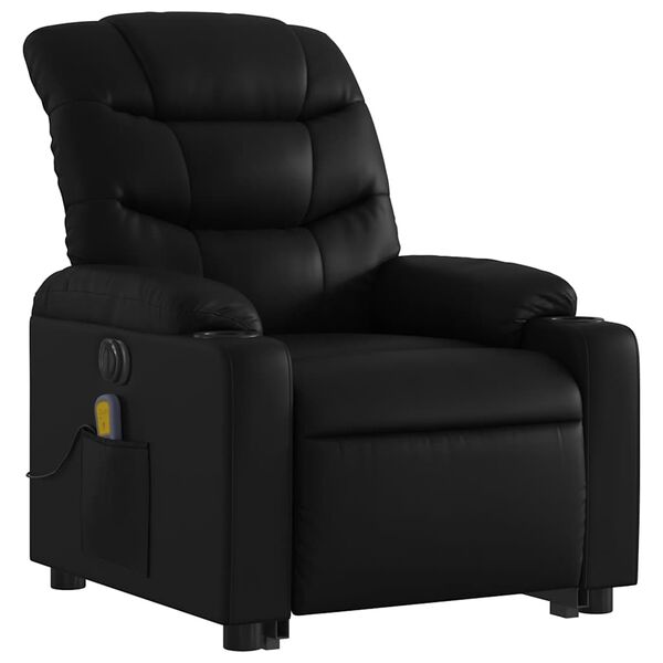 vidaXL Fauteuil inclinable de massage électrique noir similicuir