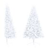vidaXL Sapin de No&euml;l artificiel pr&eacute;-&eacute;clair&eacute; moiti&eacute;/support blanc 180cm