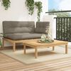 vidaXL Salon palette de jardin avec coussins 2pcs bois d'acacia massif