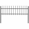 vidaXL Cl&ocirc;ture de jardin Woerden avec pointe en acier noir 181 x 60 cm