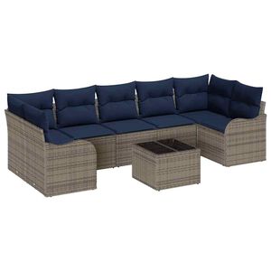 vidaXL Ensemble de Canap&eacute;s avec coussin 8 pcs Gris polyrotin