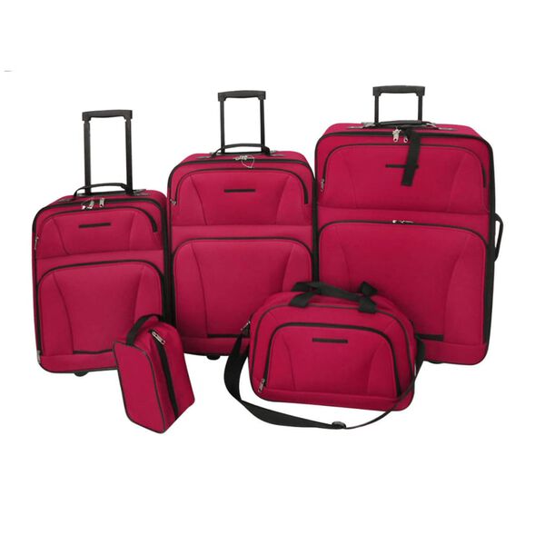 vidaXL Set de valises rouges 5 pi&egrave;ces