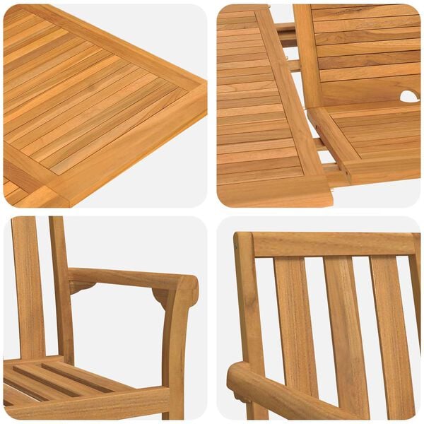 vidaXL Ensemble de salle &agrave; manger pour jardin 5 pcs Marron