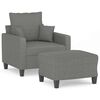 vidaXL Fauteuil avec repose-pied Gris fonc&eacute; 60 cm Tissu