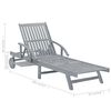 vidaXL Chaise longue de jardin avec coussin Bois d'acacia solide