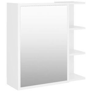 vidaXL Armoire &agrave; miroir de salle de bain Blanc Bois d&rsquo;ing&eacute;nierie