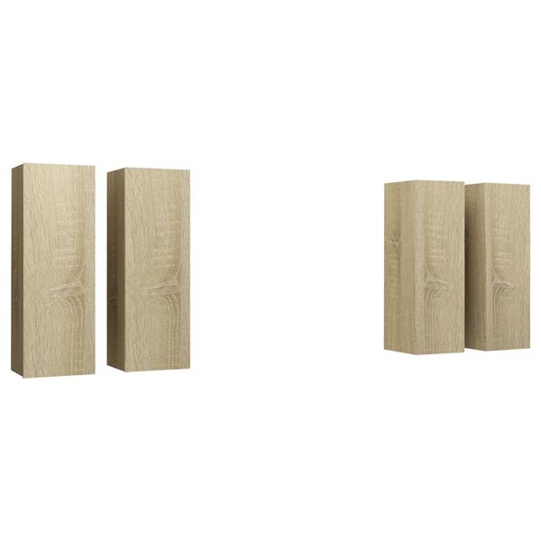 vidaXL Meubles TV 4 pcs Ch&ecirc;ne sonoma 30,5x30x90 cm Bois d'ing&eacute;nierie