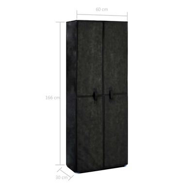 vidaXL Armoire à chaussures Noir 60x30x166 cm Tissu