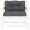 vidaXL Chaises de jardin et coussins lot de 2 blanc bois de pin massif